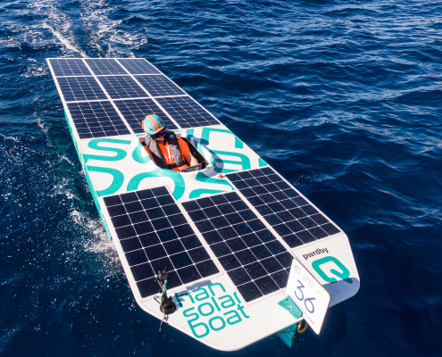Nieuwe HAN Solarboat tijdens de Energy Boat Challenge Monaco 2021